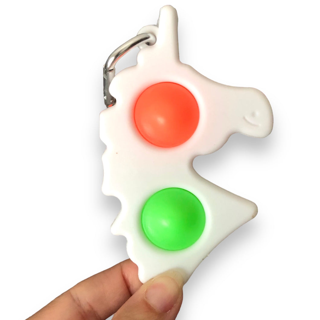 Unicorn Fidget with 2 Pops in White